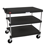 Metro® myCart® 3 Shelf Utility Cart, Black, 27 11/16" x 36 7/8" x 40 1/4" - MY2636-35BL
