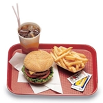Cambro® Rectangular Fast Food Tray, Red, 10" x 14" - 1014FF163