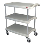 Metro® myCart Series Polymer Utility Cart 3-Shelf, Gray, 16" x 27" - MY1627-34G