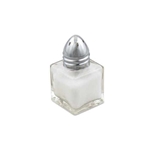 Browne® Square Glass Salt / Pepper Shaker w/ Chrome Top, 1/2 oz (2DZ) - 575191