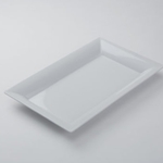 American Metalcraft® Rectangular Melamine Platter, White, 21" x 13" (4/CS) - MEL21