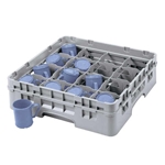 Cambro® Camrack® Glass Rack, Soft Gray, 16-Compartment, 2 5/8"D - 16C258151