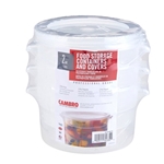 Cambro® Round Food Storage Containers w/ Lids Set, Translucent,  2 qt (3/PK) - RFS2PPSW3190