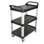 Globe Commercial Products® 3-Shelf Utility Cart, Black, 33" 17" x 37" - 5001