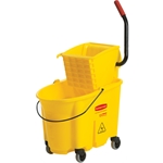 Rubbermaid® WaveBrake™ Mop Bucket and Wringer, Yellow, 35 qt - FG758088YEL