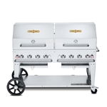 Crown Verity®  Double Mobile Grill  w/ Dome Package,  8 Burners, 60" - CV-MCB-60RDP-LP