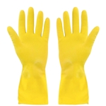 Globe Commercial® Flocklined Rubber Gloves, Yellow, Large (1PR) - 7771