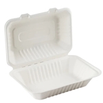 Eco Guardian® Compostable Takeout Clamshell Container w/ Lid, 9" x 6" x 3" (200/CS) - EG-N-C034