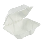 Eco Guardian® Compostable Takeout Clamshell Container w/ Lid, 6" x 6" x 3" (500/CS) - EG-N-C003