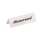 American Metalcraft® Message Tent Sign ("Reserved"), 6" L X 2" H - 2601H