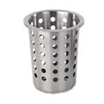 Browne® Stainless Steel Perforated Cutlery Cylinder, 3.8" x 5.5" - 80110
