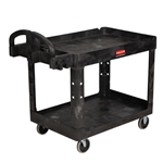 Rubbermaid® Heavy-Duty Utility Ergo Handle Utility Cart, Black, 500lb - FG452088BLA
