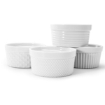 BIA Porcelain® Textured Ramekins, White, 5 oz (4/EA) - 904925GWH