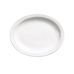 Browne® Palm Ceramic Oval Platter, White, 9.75" (2DZ) - 563967