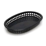 Tablecraft® Chicago Platter Basket, Black, 10.5" x 7" - 1076BK