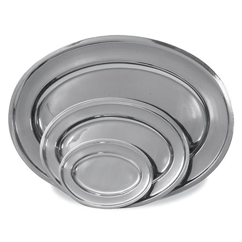 Browne® Oval Platter, Stainless Steel, 26" x 18" - 574186