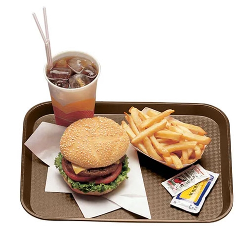 Cambro® Rectangular Fast Food Tray, Brown, 10" x 14" - 1014FF167