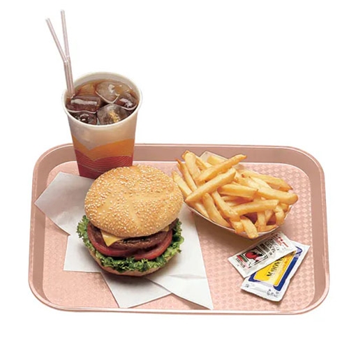 Cambro® Rectangular Fast Food Tray, Blush, 12" x 16" - 1216FF409