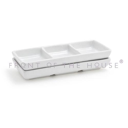 Front of the House® Divided Dish, 3-Compartment, 1 oz - DSD017WHP23