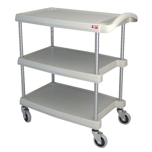 Metro® myCart Series Polymer Utility Cart 3-Shelf, Gray, 16" x 27" - MY1627-34G