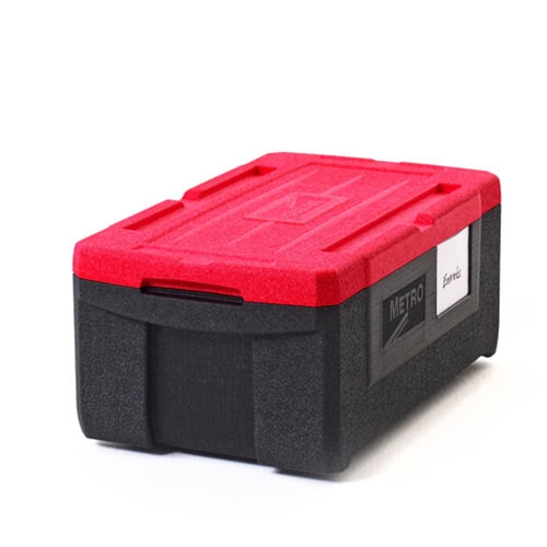 Metro® Mightylite™ Insulated Top-loading Food Pan Carrier, Red/Black, 21.0" x 8.1" x 12.9" - ML180