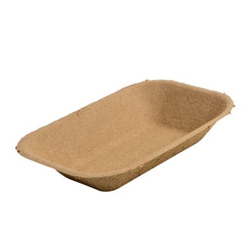 Eco-Packaging® Paper Pulp Tray, Large, Brown (500/CS) - EP-#300