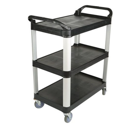 Globe Commercial Products® 3-Shelf Utility Cart, Black, 33" 17" x 37" - 5001