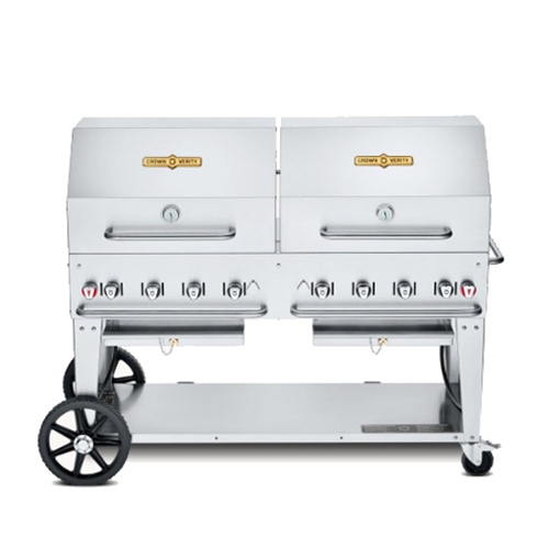 Crown Verity®  Double Mobile Grill  w/ Dome Package,  8 Burners, 60" - CV-MCB-60RDP-LP