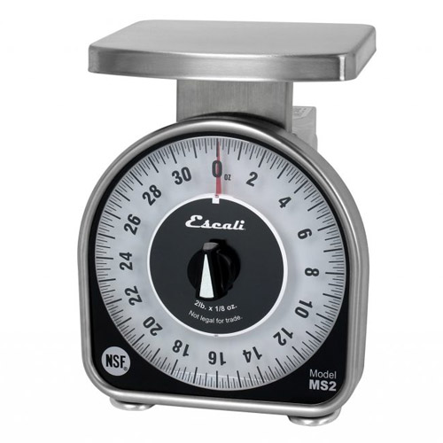 San Jamar® Escali Mechanical Dial Scale, 6-1/2"W X 6-3/4"D X 8-1/2"H Overall, 2 Lb. X 1/8 oz - SCMDL2