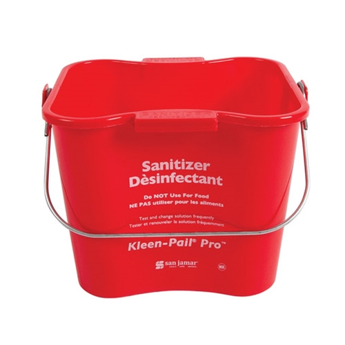 San Jamar® Kleen-Pail® Sanitizer Bucket, Red, 8 qt - KP256RDSan Jamar® Kleen-Pail® Sanitizer Bucket, Red, 8 qt - KP256RD