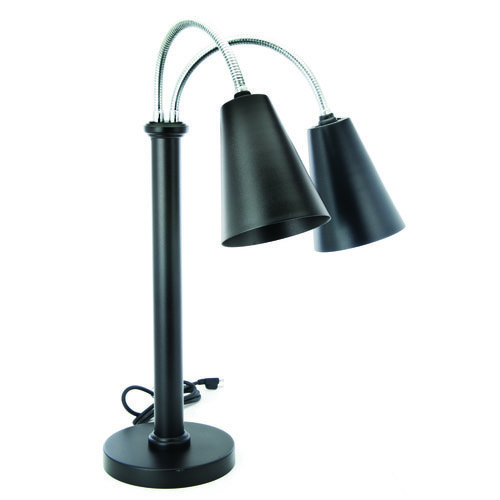 Eastern Tabletop® Sphere Colletion™ S/s Double Heat Lamp w/ Conical Shades, Black, 250W - 9642MB