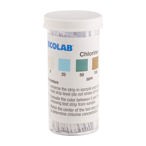 Ecolab® Sanitizer Test Strips, Chlorine - 92682250