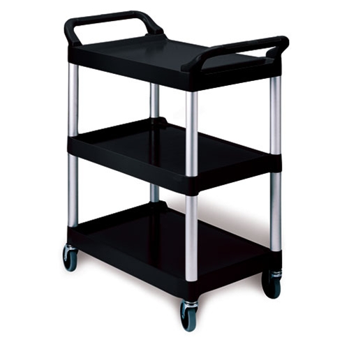 Rubbermaid® 3 Shelf Utility Cart, Black, 200lb - FG342488BLA