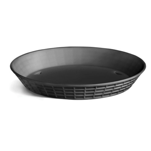 Tablecraft® Round Plastic Platter/Basket, Black, 10.5" - 137510BK