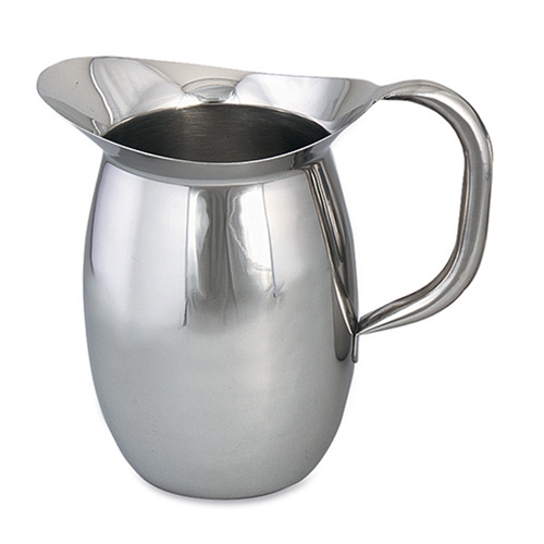 Browne® Stainless Steel Bell Shaped Pitcher w/ Guard, 68 oz - 8202G