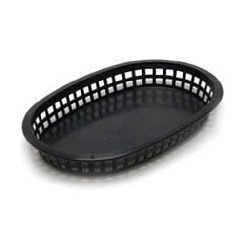 Tablecraft® Chicago Platter Basket, Black, 10.5" x 7" - 1076BK