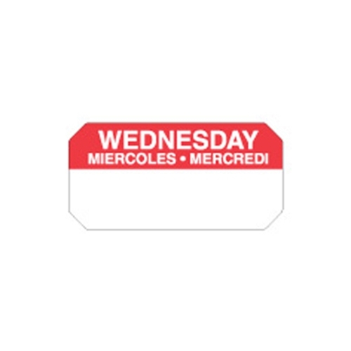 Ecolab® SuperRemovable Day Labels, Wednesday, 2" x 1" - 10114-03-31Ecolab® SuperRemovable Day Labels, Wednesday, 2" x 1" - 10114-03-31