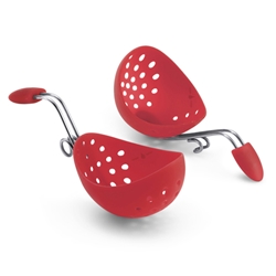 Browne® Silicone Egg Poacher, Red, Set of 2 (SET OF 2/SET) - 747182