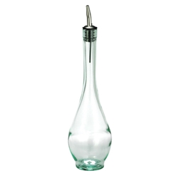 Tablecraft® Siena Tinted Glass Bottle w/ Stainless Steel Pourer, Green, 16 oz - H931