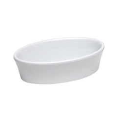 Browne® Oval Ceramic Baking Dish, White, 9 oz - 564004W