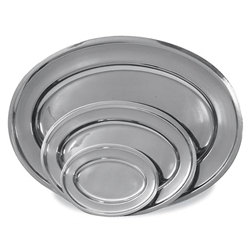Browne® Oval Platter, Stainless Steel, 26" x 18" - 574186