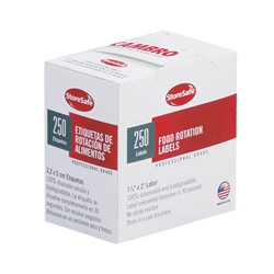 Cambro® Store Safe Food Rotation Label Bulk Dispenser, 2” x 1.25” Label, 250 Labels/Roll - 1252SLB250