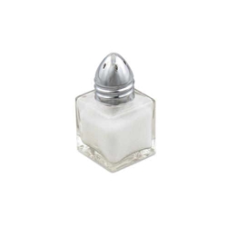 Browne® Square Glass Salt / Pepper Shaker w/ Chrome Top, 1/2 oz (2DZ) - 575191