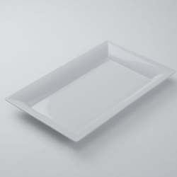 American Metalcraft® Rectangular Melamine Platter, White, 21" x 13" (4/CS) - MEL21