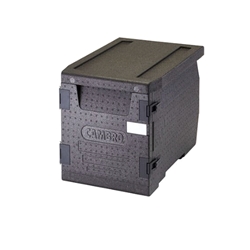 Cambro® Cam GoBox™ Insulated Front-loading Food Pan Carrier, 300 Series, Black, 17.3" x 18.7" x 25.2" - EPP300110