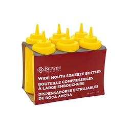 Browne® Wide Mouth Squeeze Bottle, Yellow, 16 oz (6PK) - 57801717