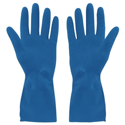 Globe Commercial® Silverlined Rubber Gloves, Blue, Small (1PR) - 7774