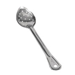 Browne® 1.0mm Thick Stainless Steel Perforated Serving Spoon, 11" - 572112