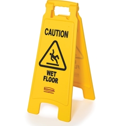 Rubbermaid® Wet Floor Sign English, Yellow - FG611277YEL