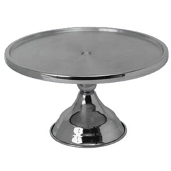 Browne® Stainless Steel Cake Stand, 12" Dia, 7"H - 57125